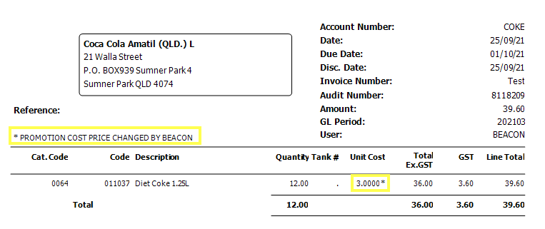 Printed Invoice with override2